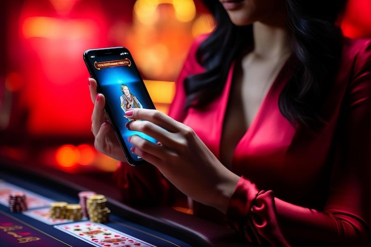Meja Free Bet Blackjack live dealer di sarang 777 dengan kartu, chip, dan antarmuka taruhan yang jelas